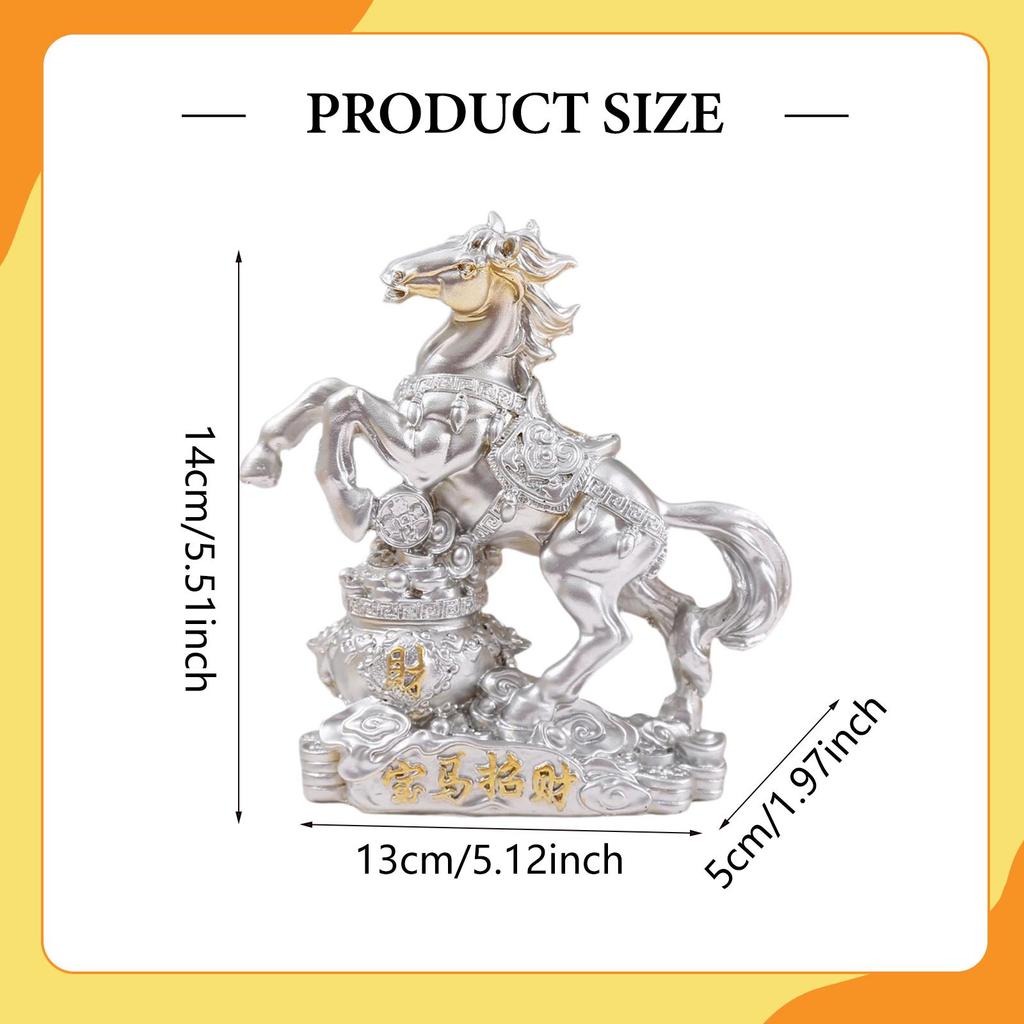 Horse Art Figurine, Modern Handmade Feng Shui Horse Year Ornament, Money Horse Statue for Guest Room Desk Decoration