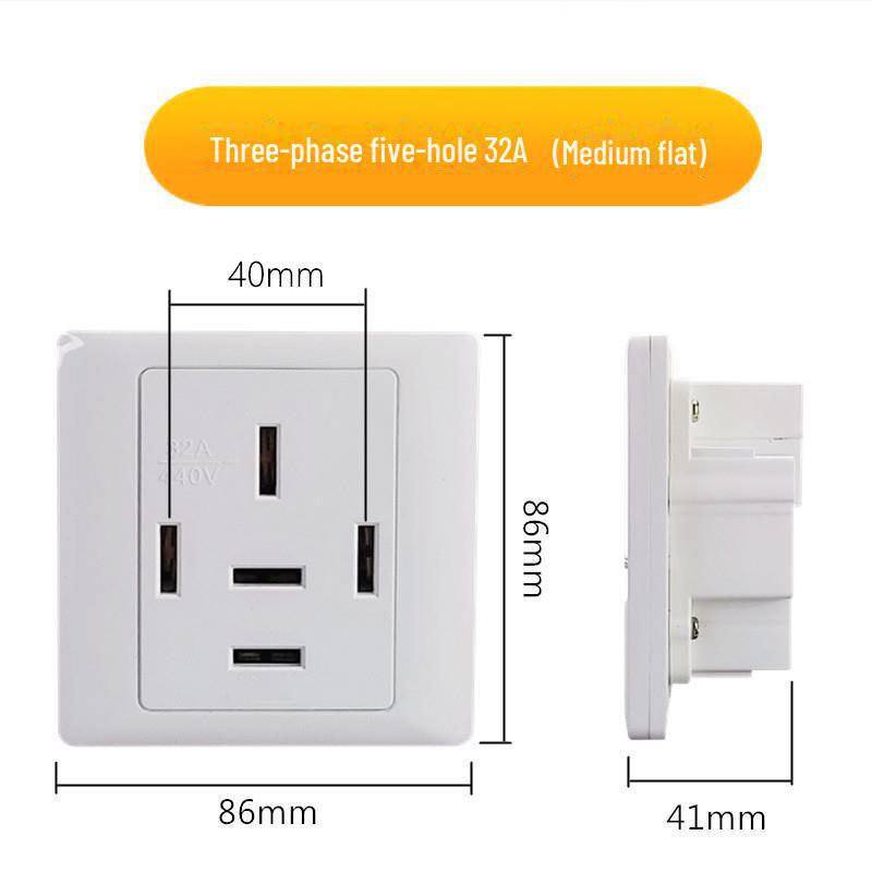 Suure võimsusega 86 tüüpi kliimaseadme pistikupesa, 20A koos lülitiga ja 25A kolmefaasiline neljajuhtmeline paneel