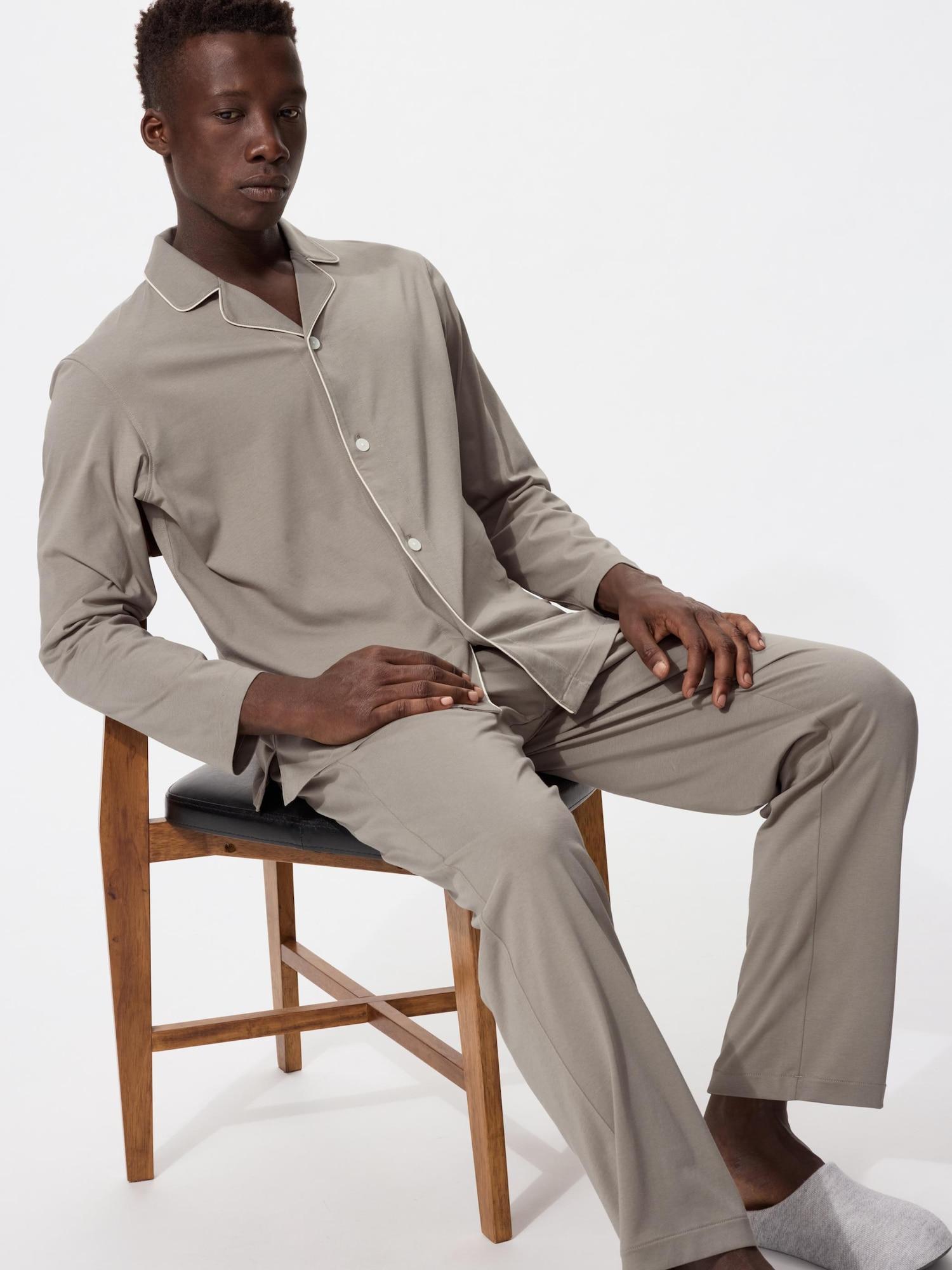 Пижама Uniqlo Airism Хлопковая с длинным рукавом 33 KHAKI/MEN XS