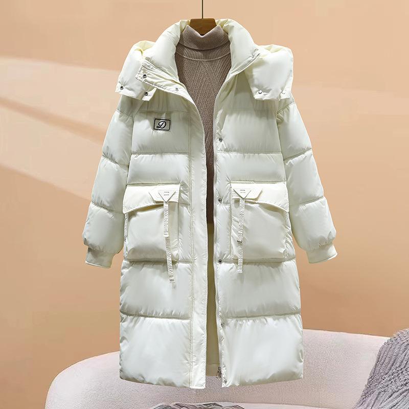 Down Jacket Women's Mid-length New Winter Thickened Over-the-knee Korean Style Loose Cotton-padded Jacket