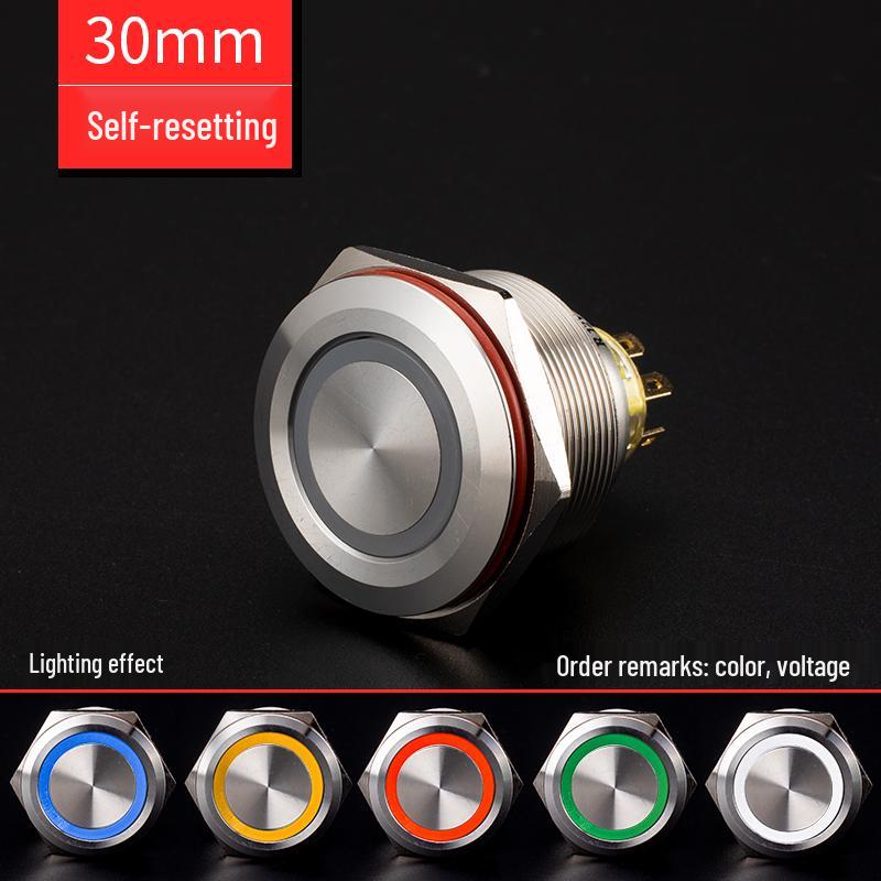 30mm Metal Pushbutton Switch: Self-Reset, Self-Locking, Double Flash Control, Two-Way with Light, Two On/Off Functions