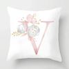 45x45cm Pink Rose 26 Letters Pillowcase Wedding Party Decoration Sofa Car Creative Ornament Couple Home  Cushion Cover