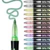 12 Colors Outline Metallic Markers, Acrylic Paint Marker Paint Pen Glitter Drawing Pen for Wood, Rock Painting