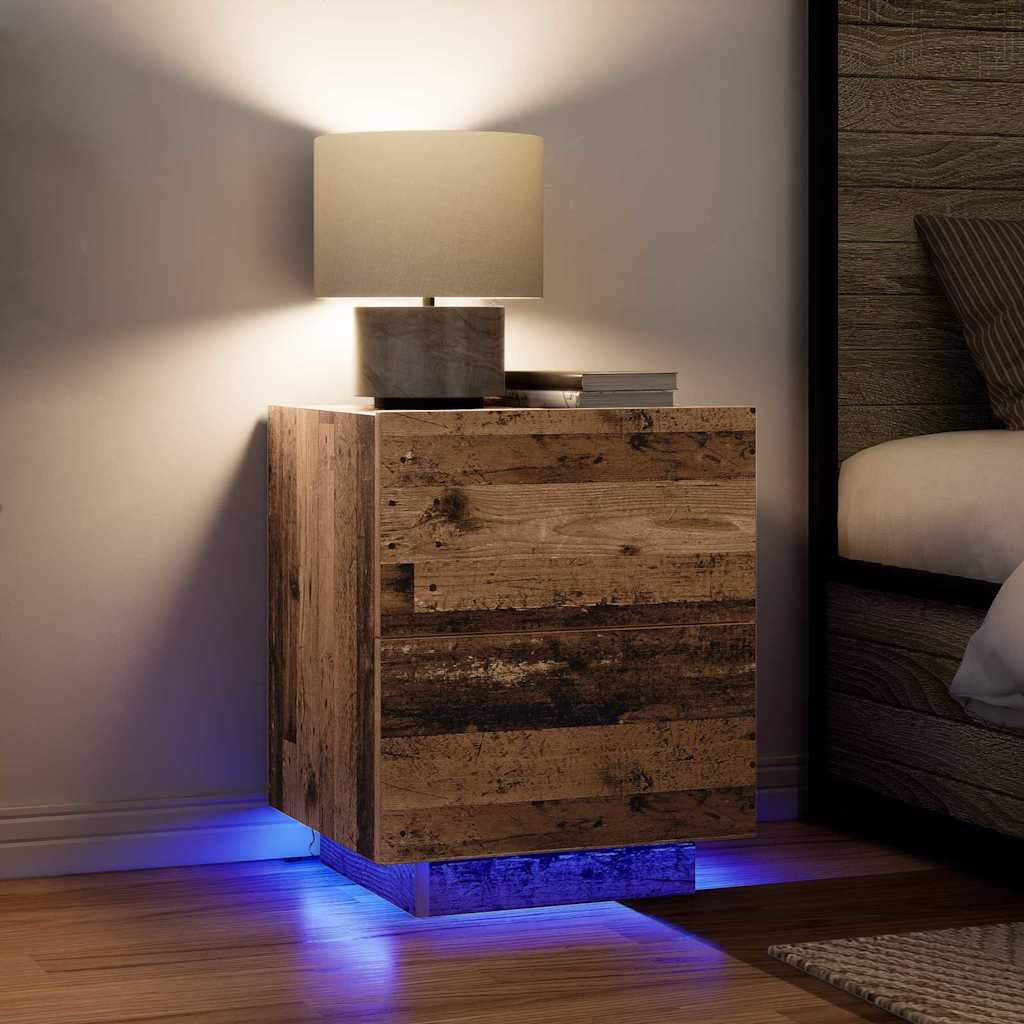 Nightstand with Drawers Reclaimed Wood Look 45 x 40 x 55 cm Engineered Wood