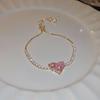 Pink Diamond Zirconia Starburst Flower Bracelet: Trendy, Luxurious Jewelry with Unique Design.