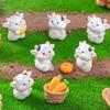 Cartoon Cow Figure Mini Miniatures Animal Garden Terrarium Resin Decorations Stakes Craft Landscaping Sculpture