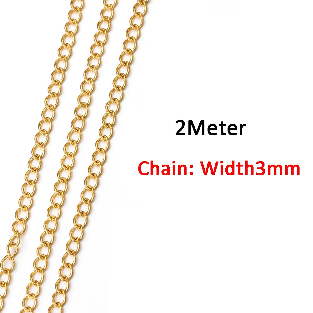 2Meters/1Meter Stainless Steel Chain High Quality Gold Color Chains for Bracelet Necklace Jewelry Making DIY Findings Wholesale