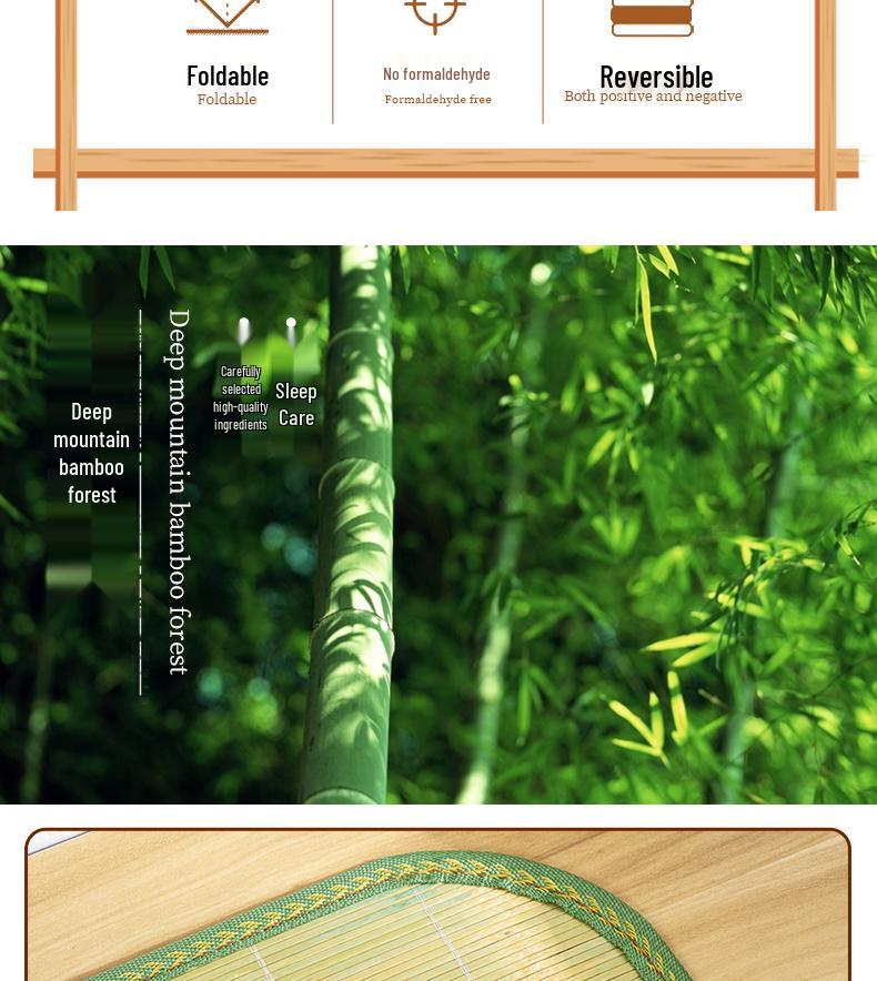 Free Shipping: Summer Bamboo Rattan Pillow Pair - Cool Green Ice Mat with Pillowcase