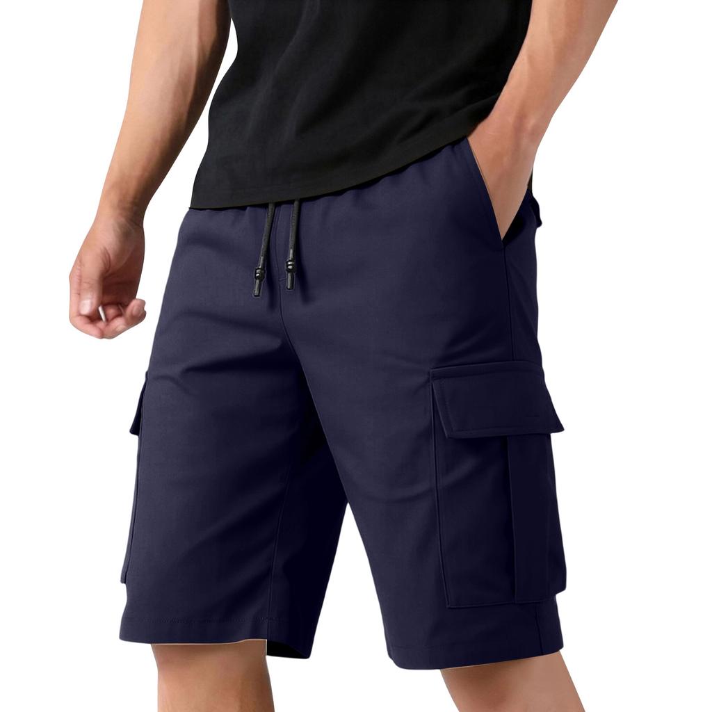 Men's Multi-Pocket Cargo Shorts for Big Size, Relaxed Fit Casual Work Shorts with Deep Pockets and Belt Loops, Summer Outdoor