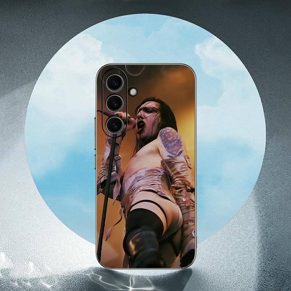 M-Marilyn M-Manson For Samsung Galaxy S23 S24 S25 Ultra S22 Plus S21 Black Soft Case Waterproof Soft Case