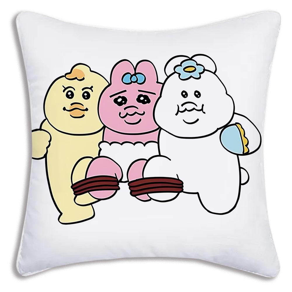 Süße Cartoon O-Opanchu Usagi Kissenbezüge Cartoon Sofa Dekoratives Zuhause Zweiseitiger Druck Kurzer Plüsch Süßer Kissenbezug