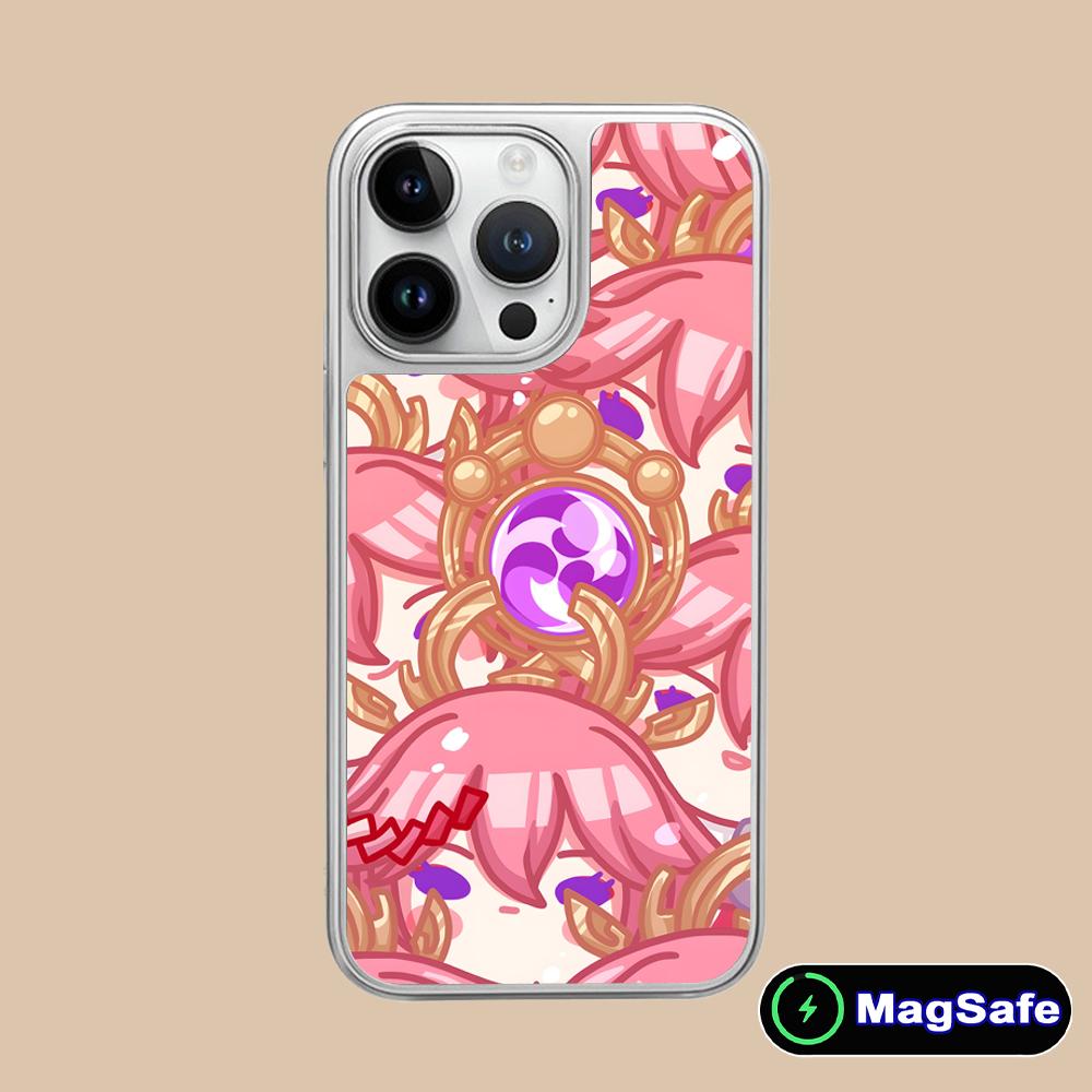 Game GI Miko Silver Plating Magsafe Mobile Phone Case for iPhone 17 16 15 14 13 12 11 Air Pro Max Plus Colorful Cover