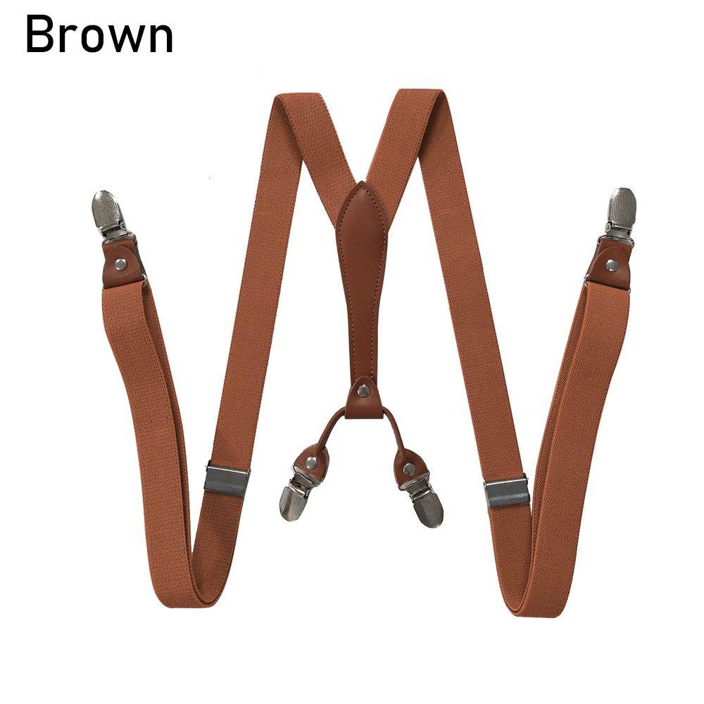 Adjustable Braces Suspenders 4 Clips Brace Strap Belt New Trouser Straps Belt  Adult