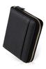 LASIEM Women's Card Case, Wallet, Fold-Free Bill Holder, Large Capacity, Genuine Leather, Skimming Prevention, Coin Purse, Coin-Through (Black)