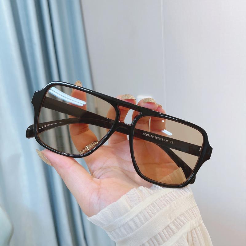 

New Women Men Square Sun Glasses Retro Polygon Sunglasses Female Vintage Fashion Double Beam Eyeglasses 1PC