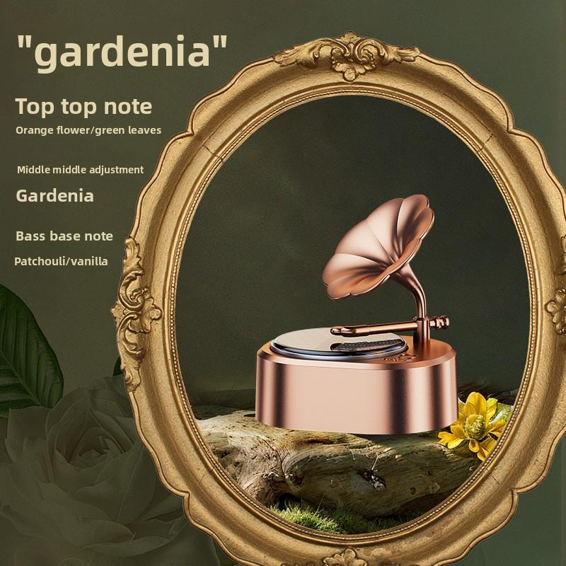 Solar Air Freshener Car Solar Power Aromatherapy Diffuser Fragrance Diffuser Rotating Phonograph Decor For Interior Dashboard