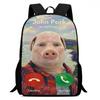 Zaino Johnpork Pig God con Stampa Geometrica per Adolescenti e Studenti