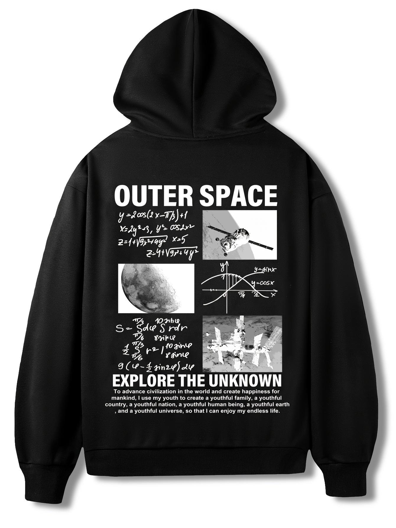 

Space Theme Fun Graphic Printed Hoodie Men s Autumn and Winter Casual Fashion Long-sleeved Sweatshirt Daily Street Clothing 3XL