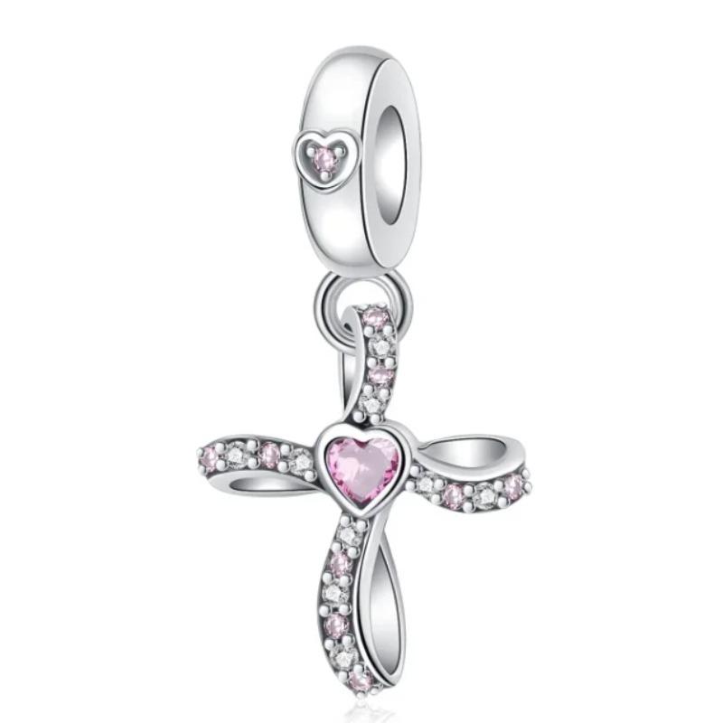 New Cross Charms The Virgin Mary Angel Pendant Necklace Beads Fit Original Copper Bracelets Fine Jewelry Diy Gift