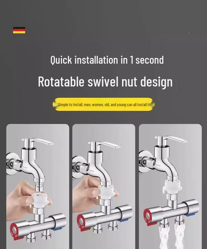 Dual-Outlet Washing Machine Faucet Diverter Valve for Easy Water Distribution