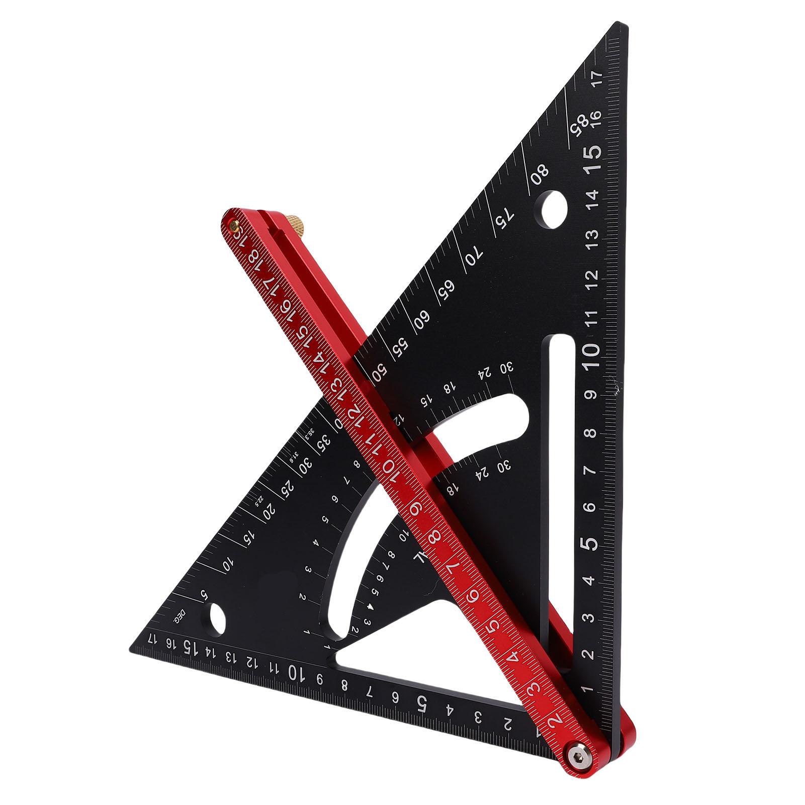Carpenter Square Bidirectional Adjustable Locating Rod Double Sided Scale Multi Functional Aluminum Alloy Triangle