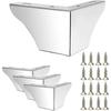4Pcs 7.5cm Metal Sofa Legs Wardrobe Leg Furniture Leg, Modern Solid Sofa Feet Cabinet Feet Table Legs for Replacement (Silver)