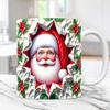 3D Christmas Ceramic Coffee Mug Tea Cup Santa Hat