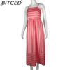 BITCED Spring/Summer Striped Strappy Backless Full-Skirted Fresh-Style Dress