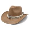 Western Spring and Summer Men and Women's Ethnic Style New Hard Denim Straw Hat Big Brim Top Hat Sunshade Sun Hat