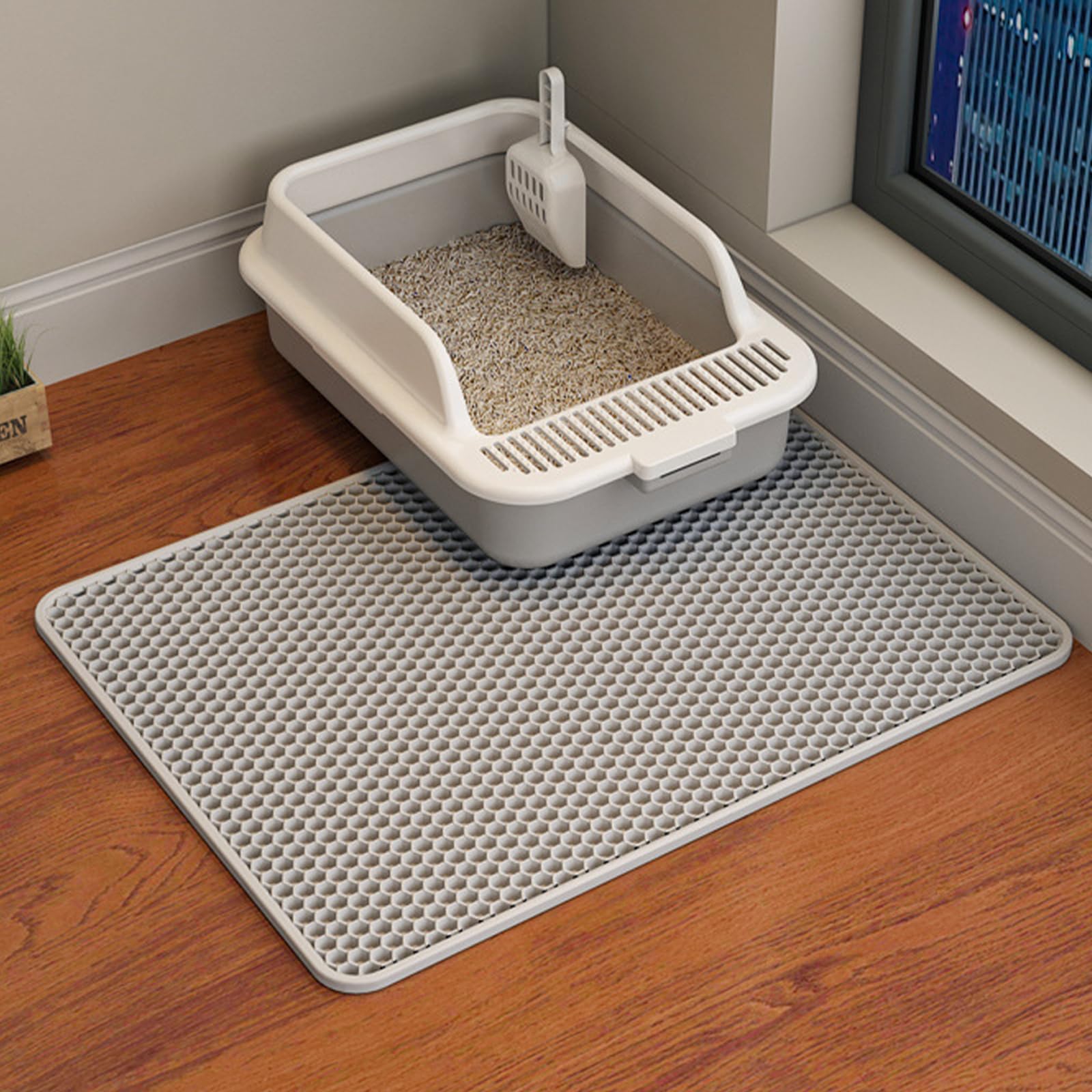 

heatcozy Cat Litter Mat, Cat Litter Catcher Mat, Multiple Sizes (60x45cm/75x55cm/90x60cm/116x66cm), Cat Mat, Cat Litter Mat, Scatter Prevention Mat, E