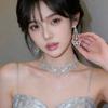 [Set] Court Style Diamond-encrusted Lace Necklace, Dress Stud Earrings, Dinner Party, Fashion Niche High-end Jewelry