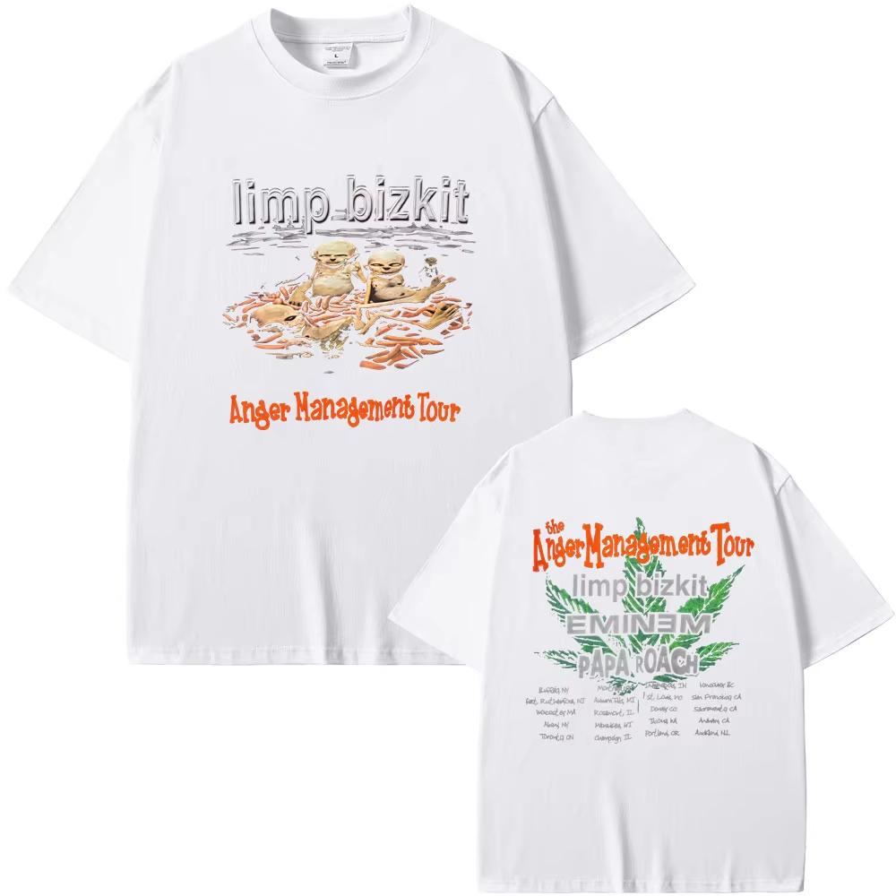 

Футболка Rock Band Limp Bizkit Anger Management Tour для чоловіків і жінок, повсякденна, м яка бавовняна, оверсайз, з принтом Eminem, стрітвеар S