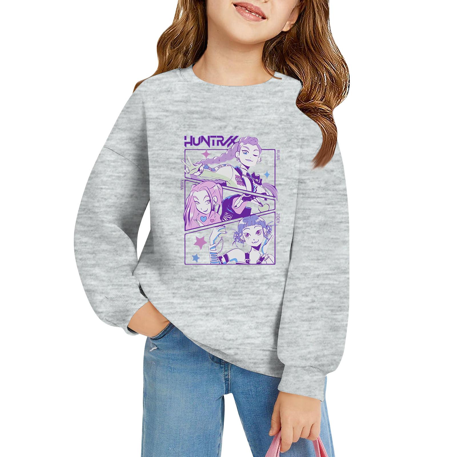

Kids Long Sleeve Loose Pullover Letter Printed Round Neck Sweatshirt 130