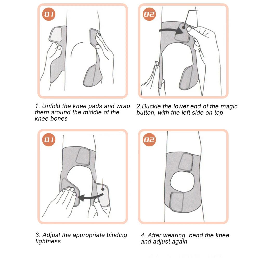 1 Stück Knieorthese mit Seitenstabilisatoren für Meniskusriss Knieschmerzen, Schmerzlinderung - Atmungsaktive verstellbare Knieunterstützung für Männer Frauen