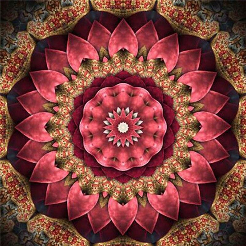 

Полный круглый пейзаж из смолы, алмазная живопись, цветок Мандала, сделай сам, алмазная вышивка, картина из страз, подарок ручной работы Full Round 40x40CM