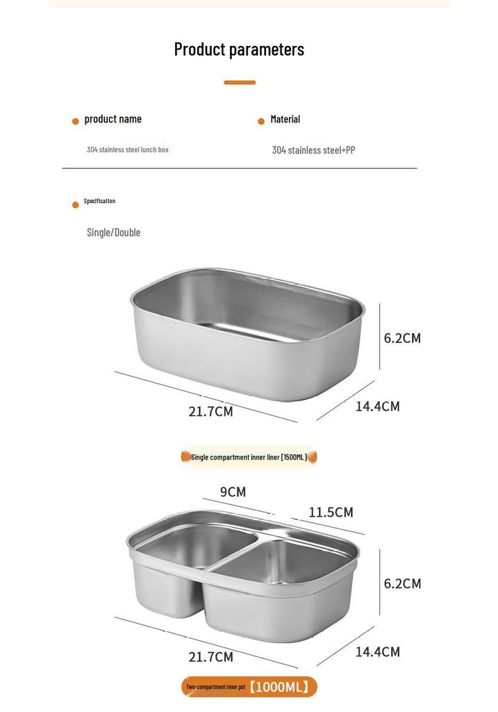 Microwaveable Stainless Steel Insulated Lunch Box with Compartments for Students and Office Workers