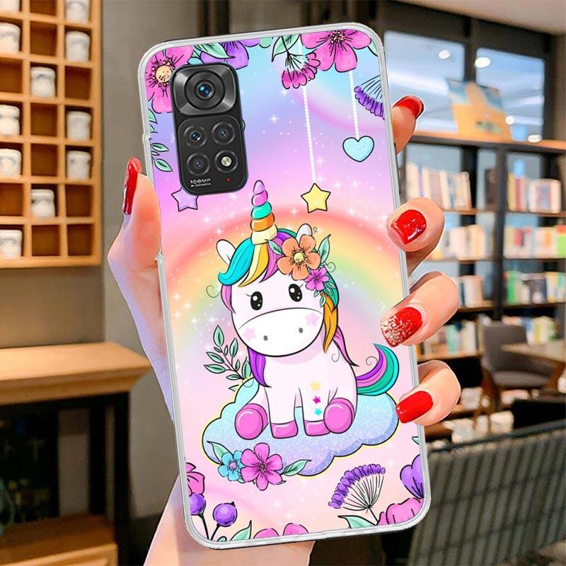 Pink Unicorn Rainbow Cover Phone Case For Xiaomi Redmi Note 15 14 13 12 11 10 Pro Plus 14S 12S 11S 11T 11E 10S Soft Fundas Shell