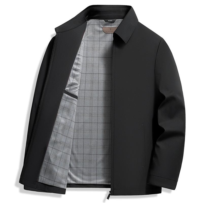 Men's Versatile Business Casual Lapel Jacket - Spring/Autumn 2026 High-End Executive Style for Middle-Aged Men