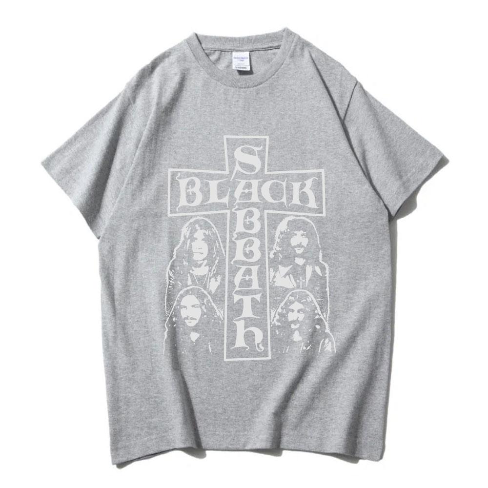 Never Say Die Henry T-Shirt Black Sabbath Rock Band Tshirts Short Sleeve Cotton Loose Tee-shirt Grunge Hip Hop Streetwear