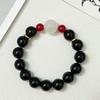 Natural Stone Bracelet for Women Semi-Precious Gemstone Beaded Bracelets 12mm Round Beads Obsidian Bangle Jewelry Gift