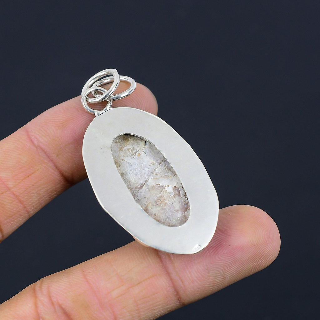 925 Silver Mother Of Pearl Gemstone Engagement Wedding Unique Handmade Pendant