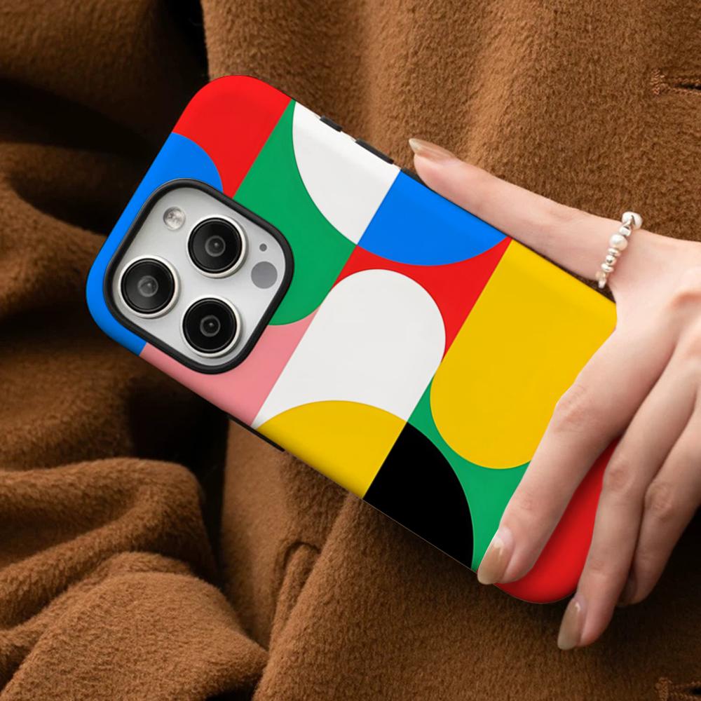 Bauhaus Exhibition Art Phone Case For IPhone 16 15 14 13 12 11 Pro Max Plus Samsung S24 S23 Ultra Glossy HD Hard PC Cover