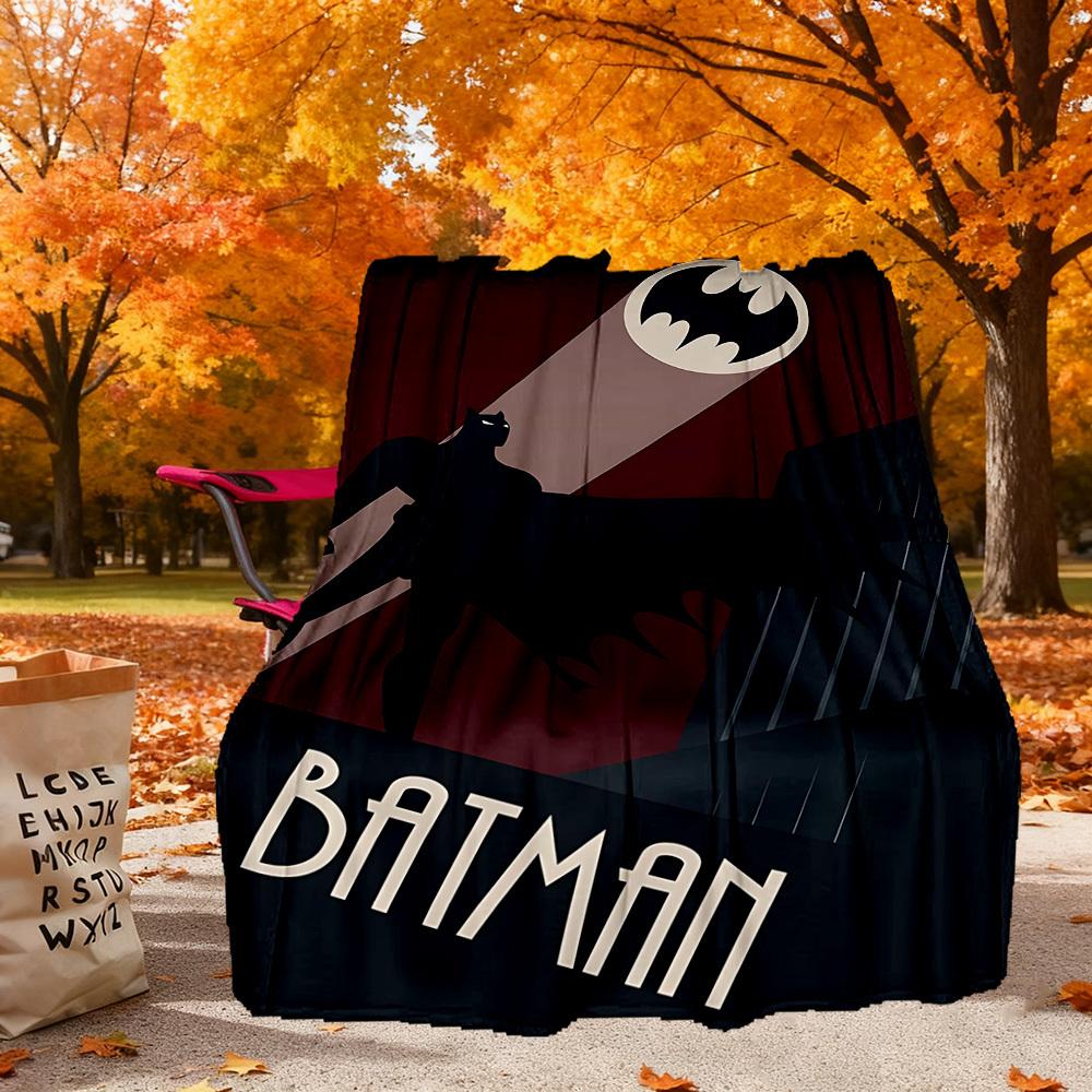 1pc BATMAN Outdoor Blanket - Throw Blanket, Soft , Flannel Blankets, Living Room, Travel, Camping c1209002