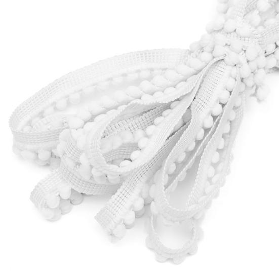 1000CM Pom Pom Trim Ribbon DIY Sewing Crafts Ball Fringe Ribbon Home Curtain Clothes Pillow Decoration Pompom Tassel Ribbon