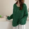 DIMANAF 2025 Sweaters Cardigan Autumn Wear Out Pullover Women Print O-Neck Sweaters Knitting Loose Pink Sweater