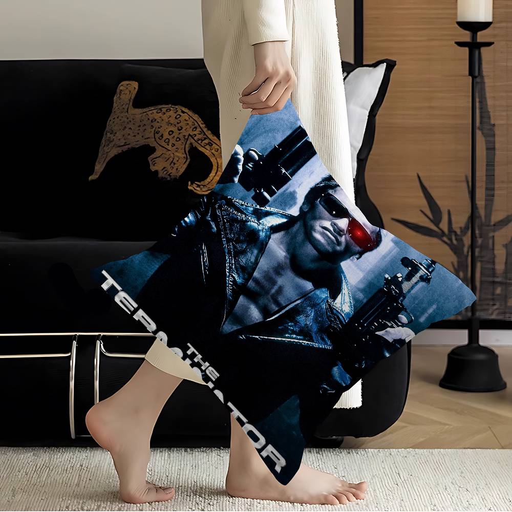 80er Jahre Film TV Der Terminator Kissenbezug Auto Überwurf Kissenbezug für Sofa Auto Weihnachtsgeschenk 40x40cm 45x45cm