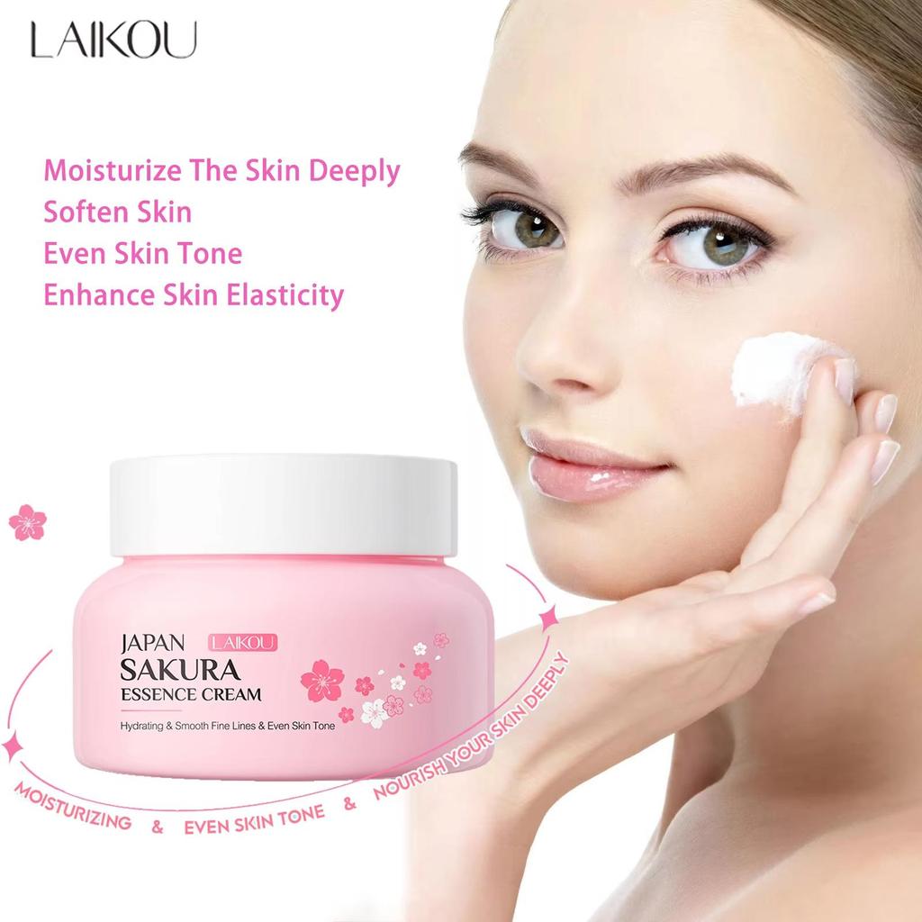 LAIKOU 60g Japan Sakura Essence Cream Cherry Blossom Facial Cream Moisturizing Improving Dryness & Roughness Face Skin Care