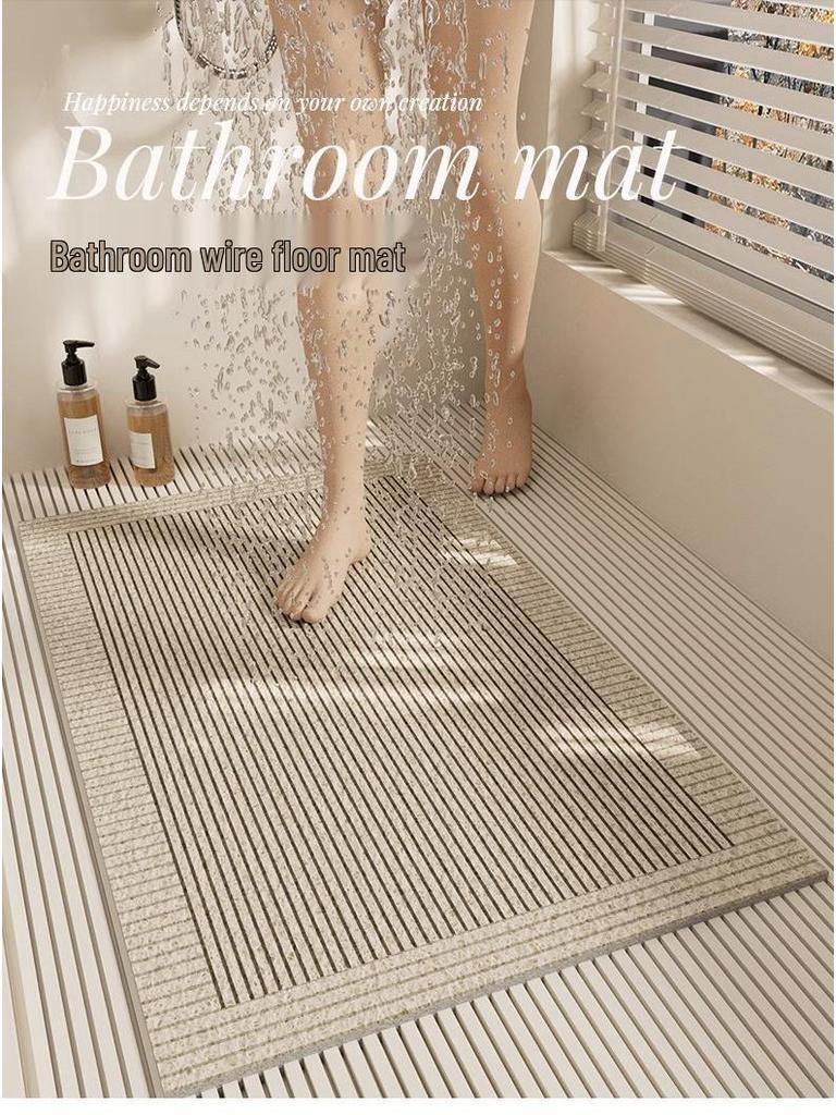 Washable Anti-Slip Bathroom Mat - Dirt-Resistant, Easy-Clean, Hollow Design Foot Pad