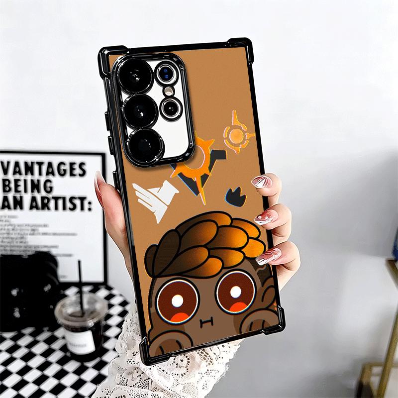 V-Valorant Cute Catoon Plating Phone Case For Samsung Galaxy S24 S25 FE S26 Edge S23 Ultra S22 S21 Plus S20 Anti-Fall Airabag Co