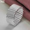 925 Sterling Silver Interwoven Mesh Ring Exquisite Charm Fashion Wedding Jewelry